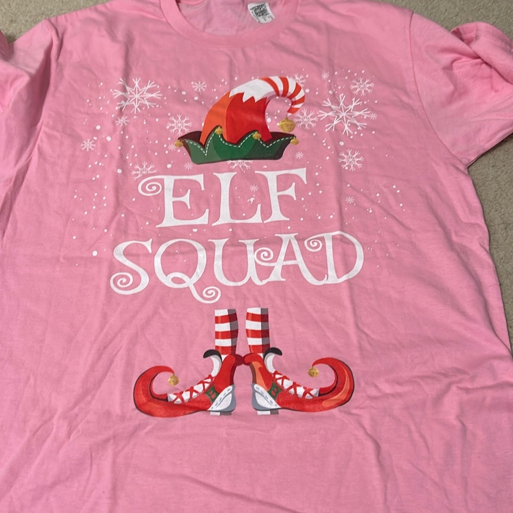 Port and Company Pink Holiday Elf Tee